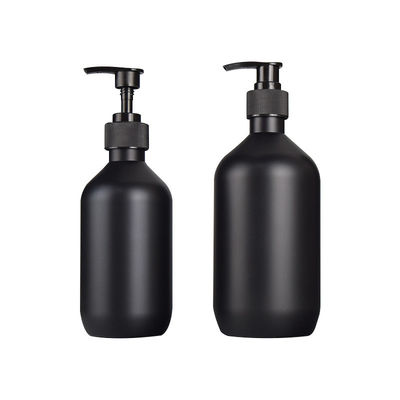 Matte Black Plastic Shampoo Pump Bottle PET Round 300ml 500ml